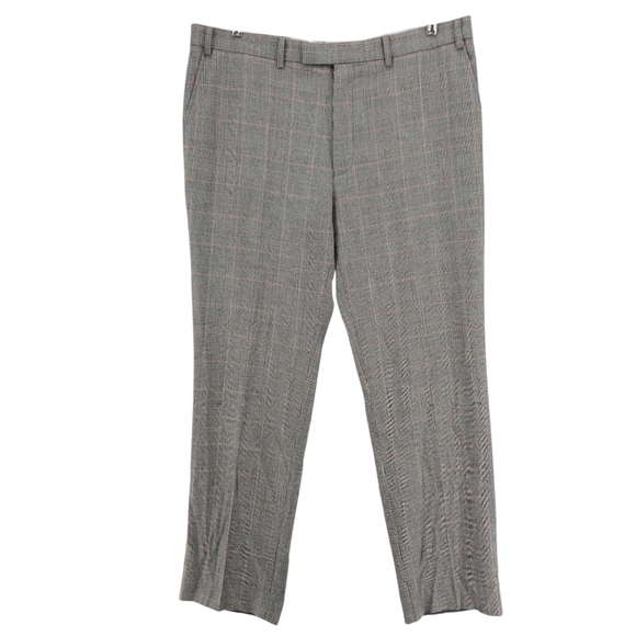MOSS BROS Dress Pants Houndstooth Plaid Savoy Taylors Guild Regular Fit 38R - Picture 1 of 9